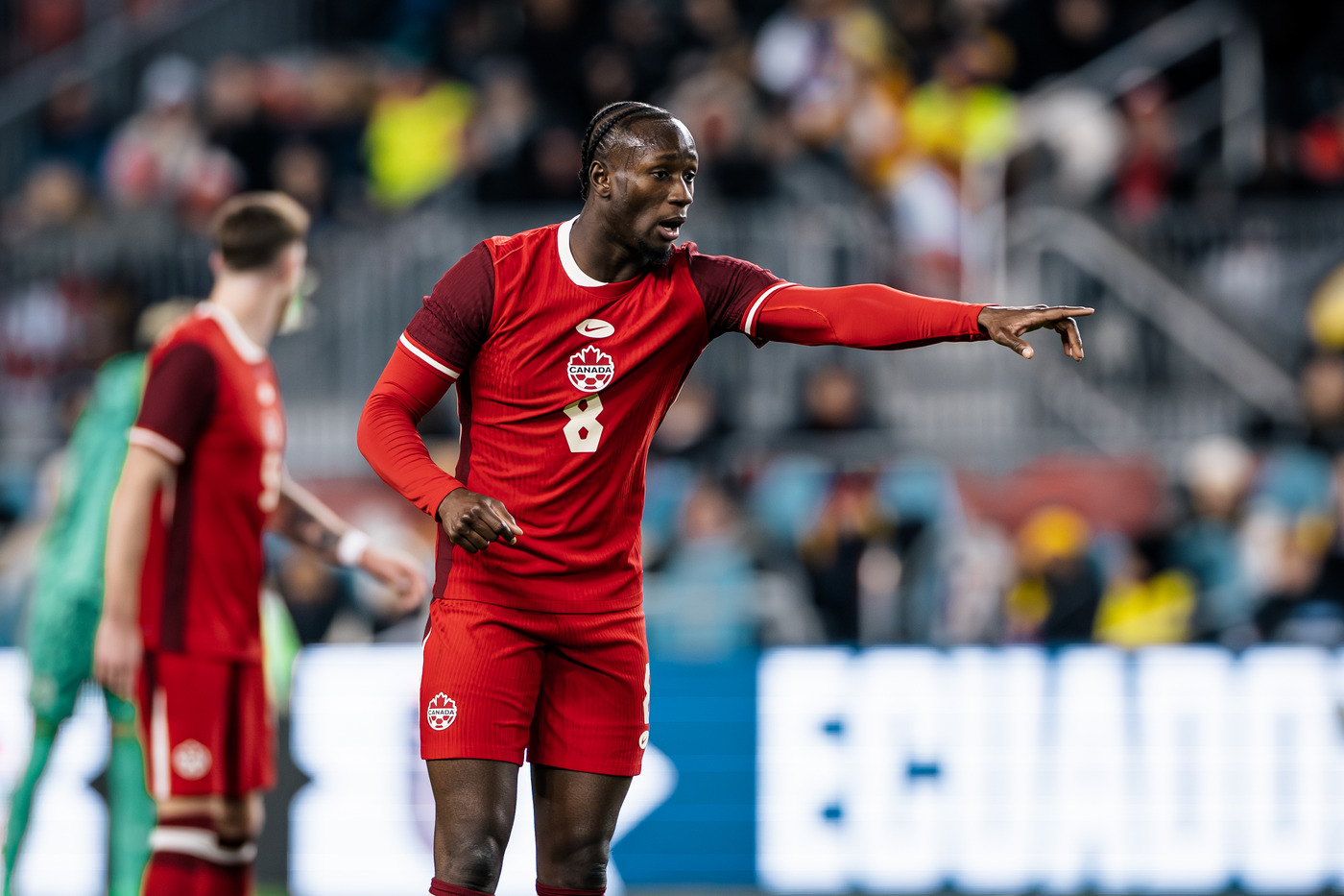 Konè in campo con la Nazionale canadese