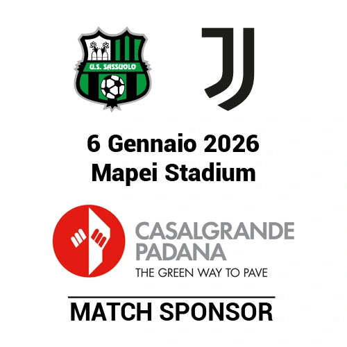 Casalgrande Padana sponsor match Juventus sassuolo