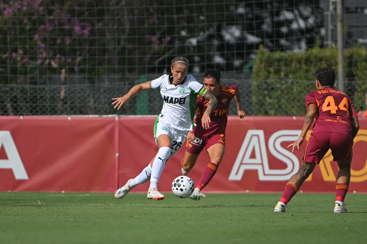 Lana Clelland in azione in Roma-Sassuolo