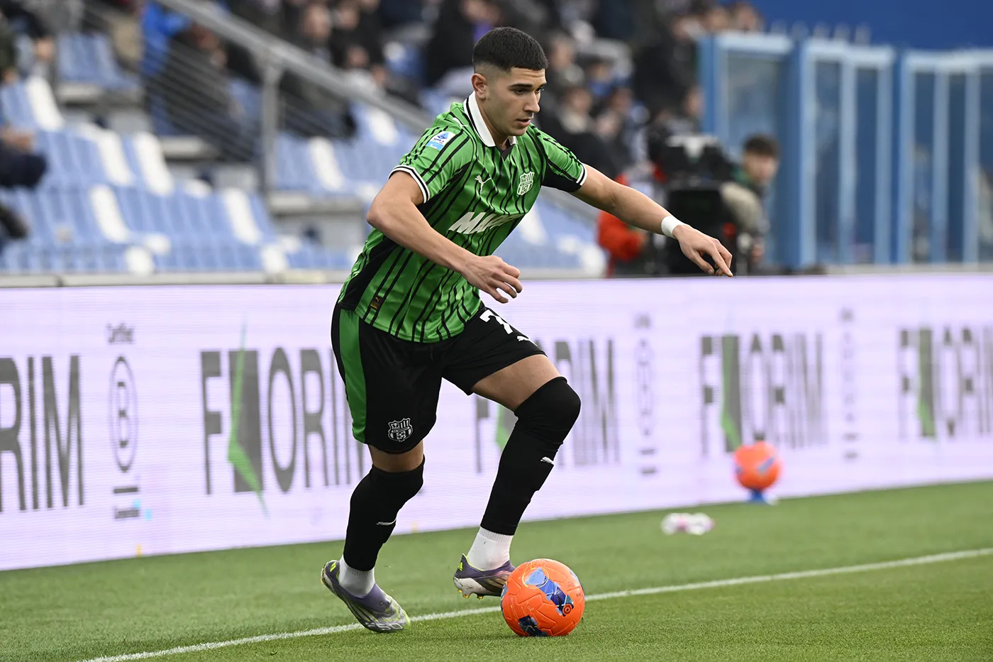 Cristian Volpato in azione in Sassuolo-Fiorentina