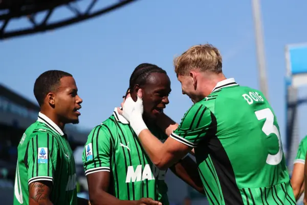 L’esultanza di Koné e Doig Konè e Doig esultanza in Sassuolo-Udinese