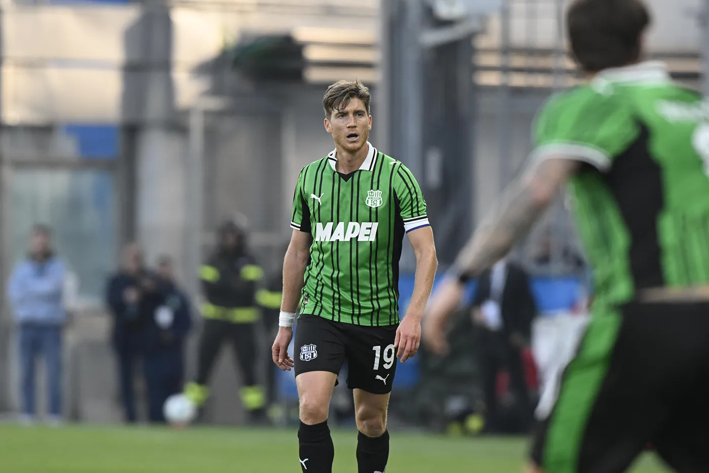 Filippo Romagna in azione durante Sassuolo-Roma