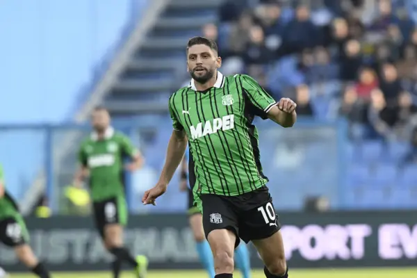 Domenico Berardi in azione durante Sassuolo-Roma