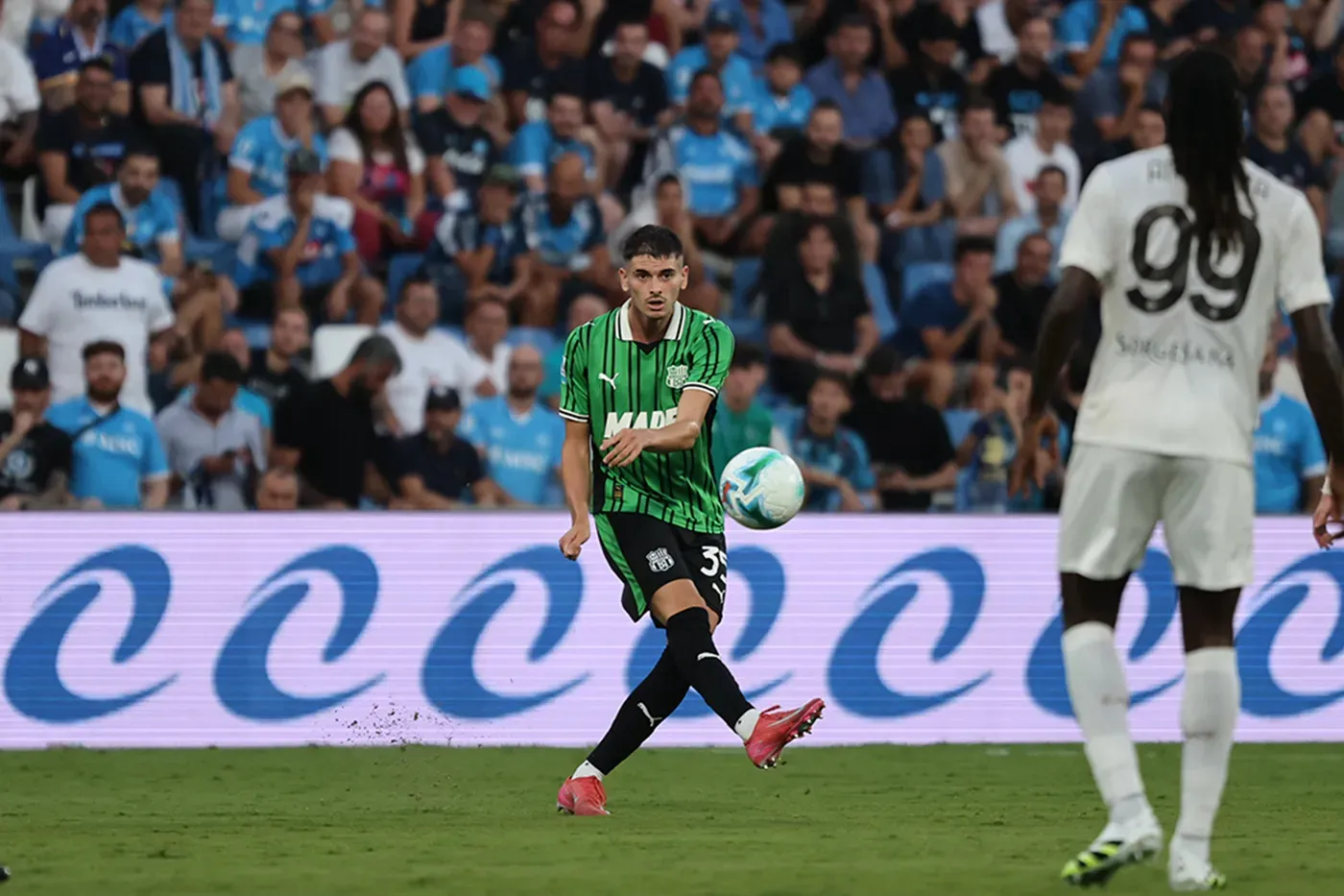 Luca Lipani in azione in Sassuolo-Napoli
